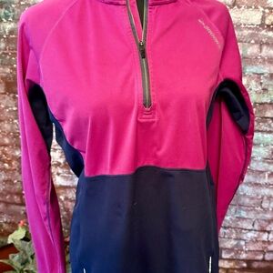 Brooks Pink and Navy Half-Zip Running Jacket